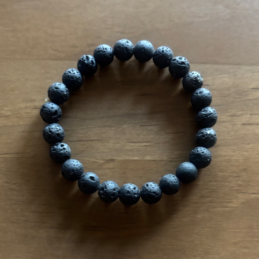 Black Lava Stone Beaded Bracelet